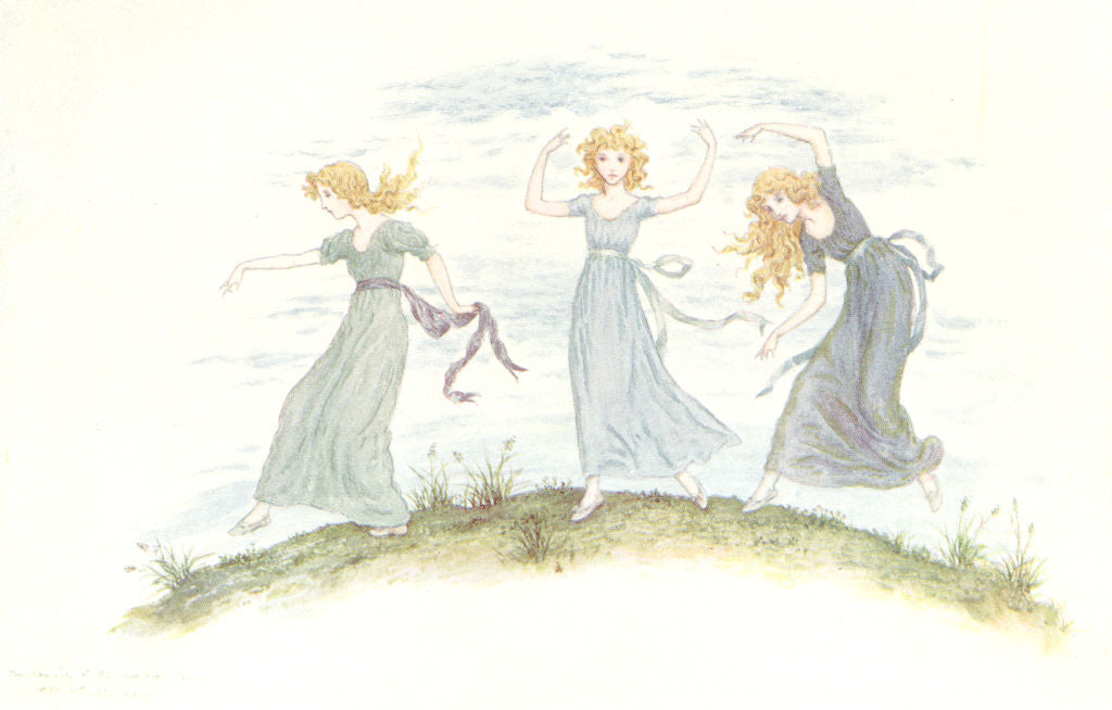 KATE GREENAWAY. Dancing of Felspar Fairies 1905 old antique print picture